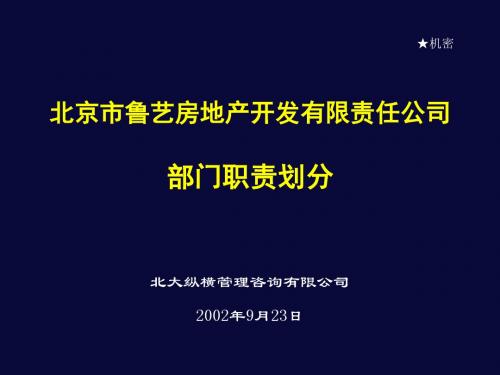 北大纵横—北京鲁艺房地产--部门职责划分1205 (2)