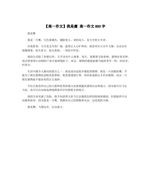 【高一作文】我是鹰 高一作文800字