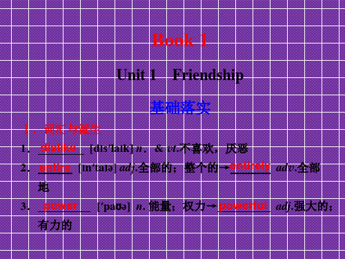 2012高考新人教版英语一轮复习Book1Unit1Friendship课件