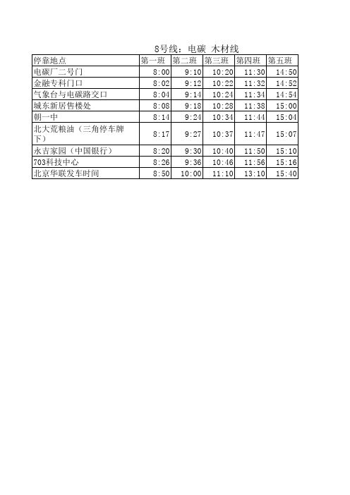 超市免费班车时刻表