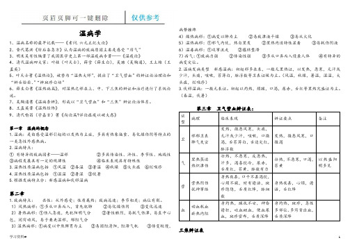 温病学资料详尽版(借鉴材料)