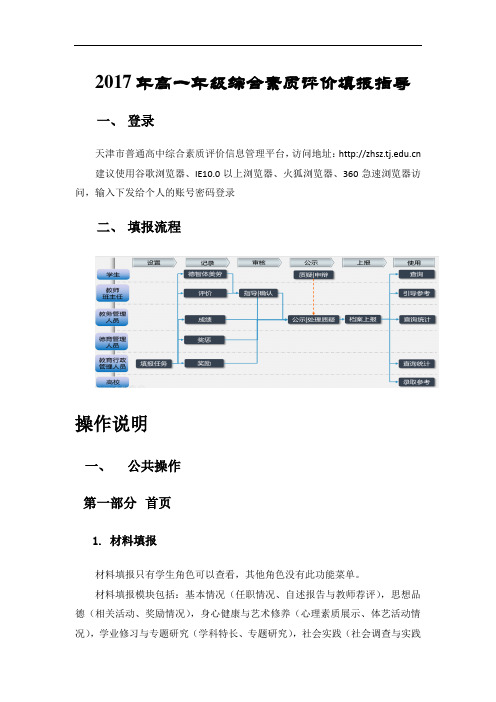 2017年高一年级综合素质评价填报指导(学生)