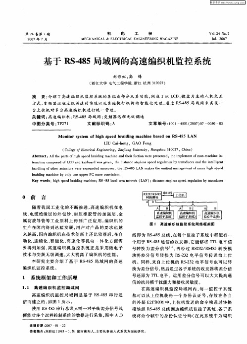 基于RS-485局域网的高速编织机监控系统