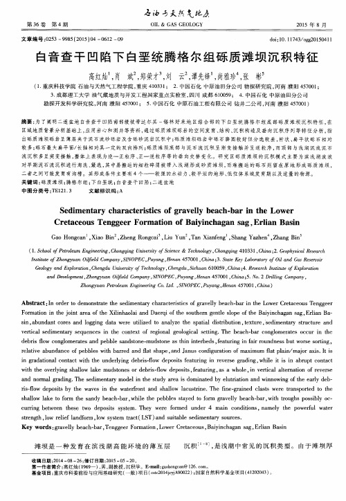 白音查干凹陷下白垩统腾格尔组砾质滩坝沉积特征