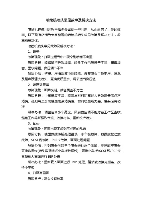 喷绘机喷头常见故障及解决方法