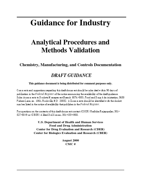 Analytical Procedures and Methods Validation