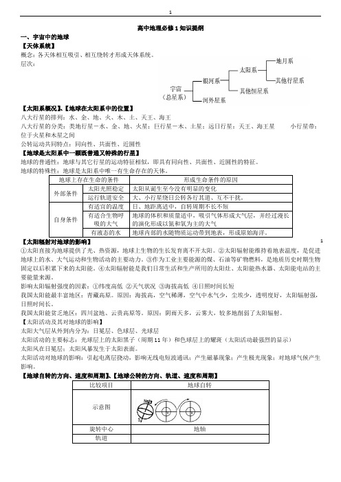 高一上学期期中考试复习提纲