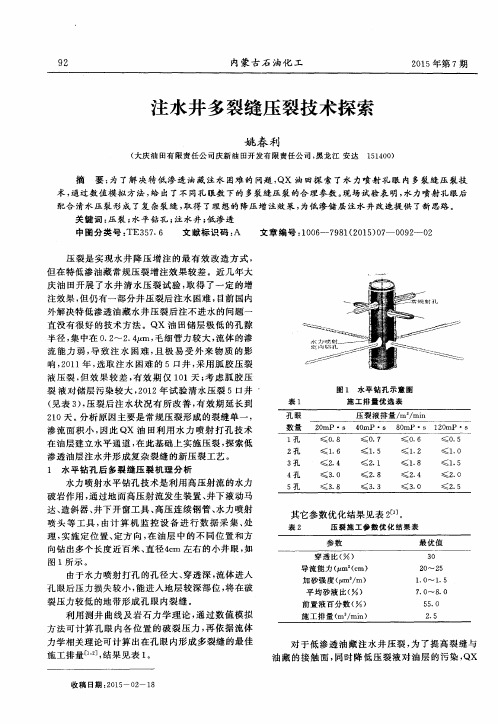 注水井多裂缝压裂技术探索