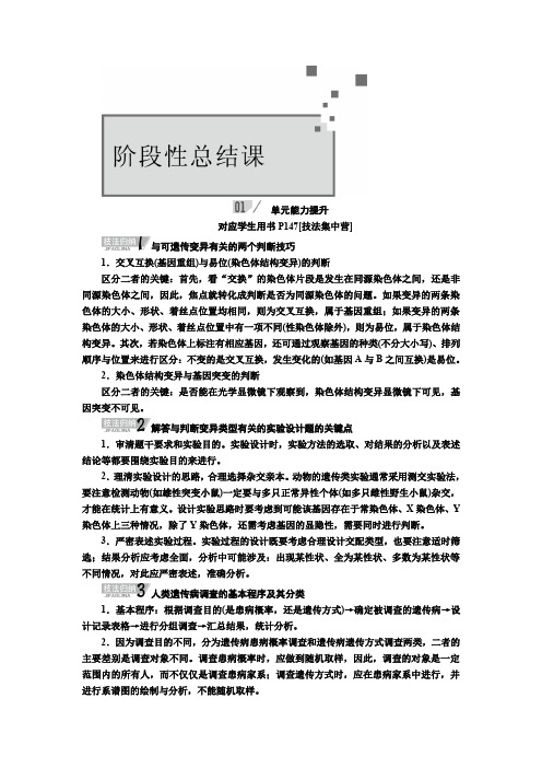 人教版生物一轮复习教案：第七单元 生物的变异、育种和进化 (含答案)