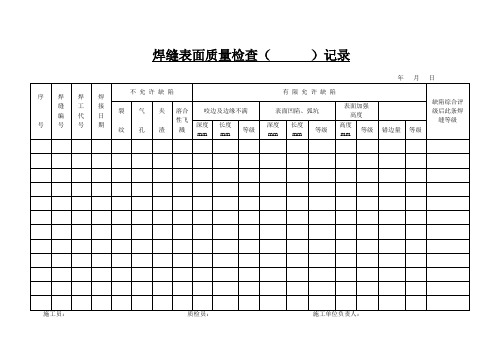 焊缝表面质量检查