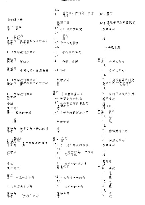 人教版初中数学大纲