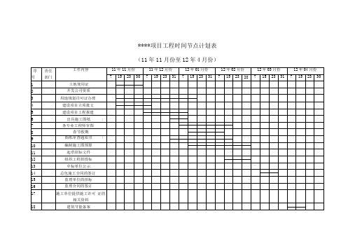 项目前期工程时间节点表