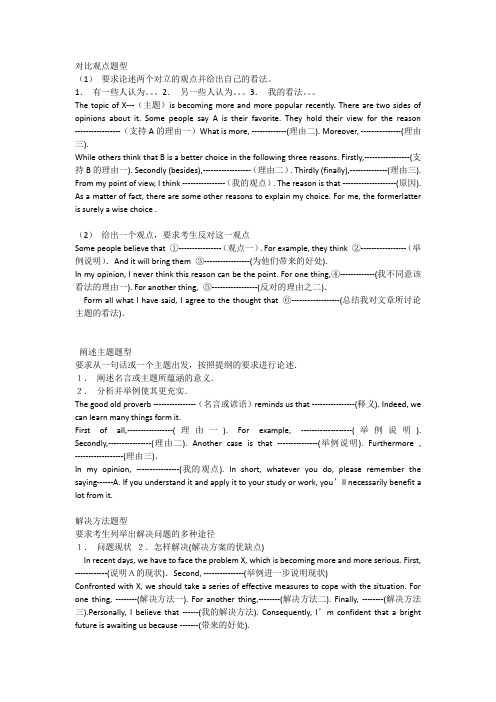 英语作文对比观点型