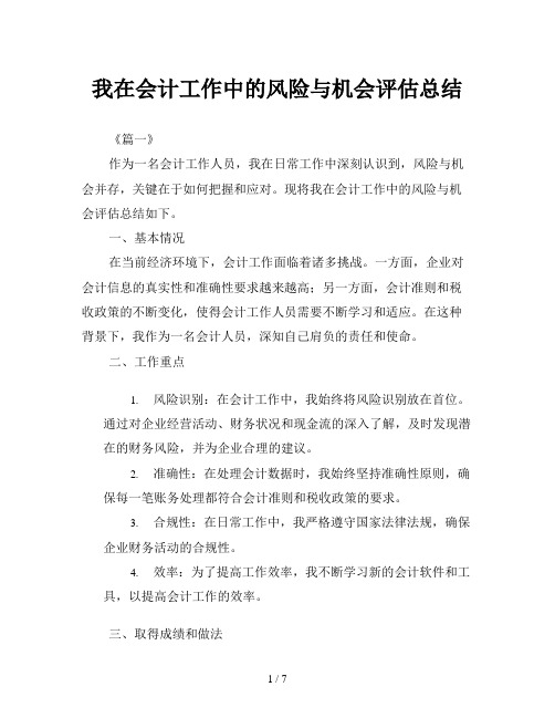 我在会计工作中的风险与机会评估总结