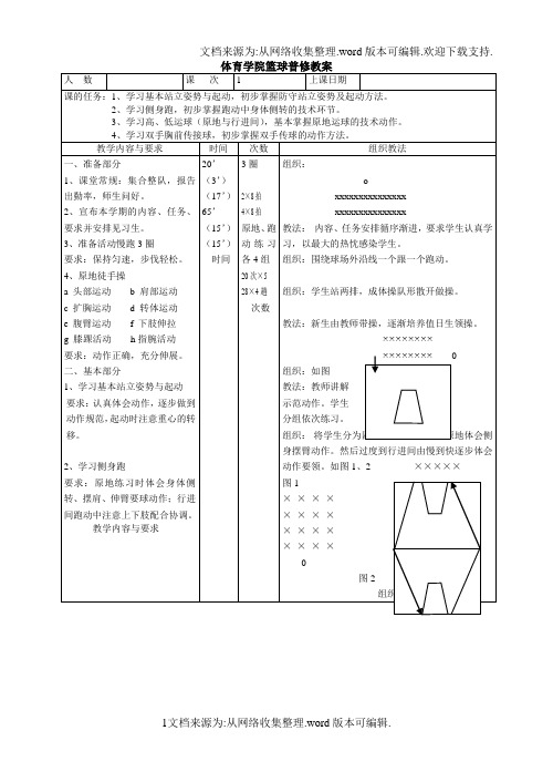 体育学院篮球普修教案