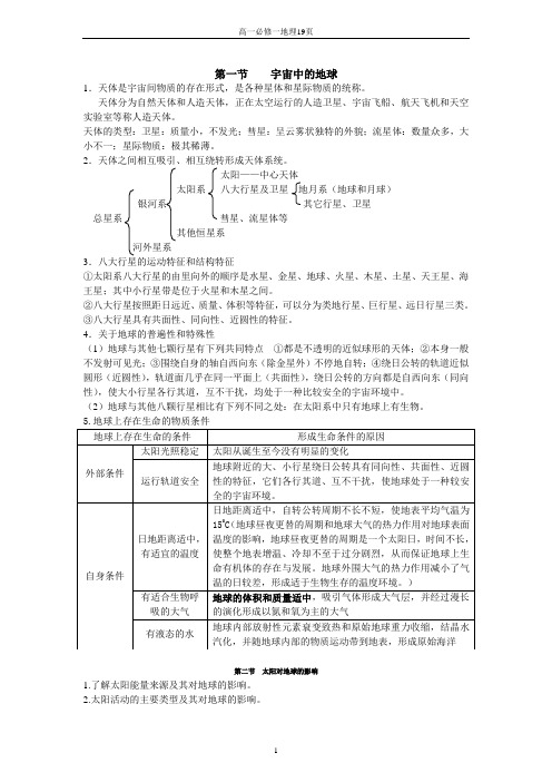 人教版高一地理必修一