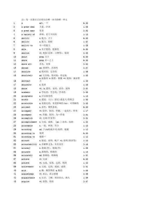 英语(二)考纲要求的全部单词(4600个)