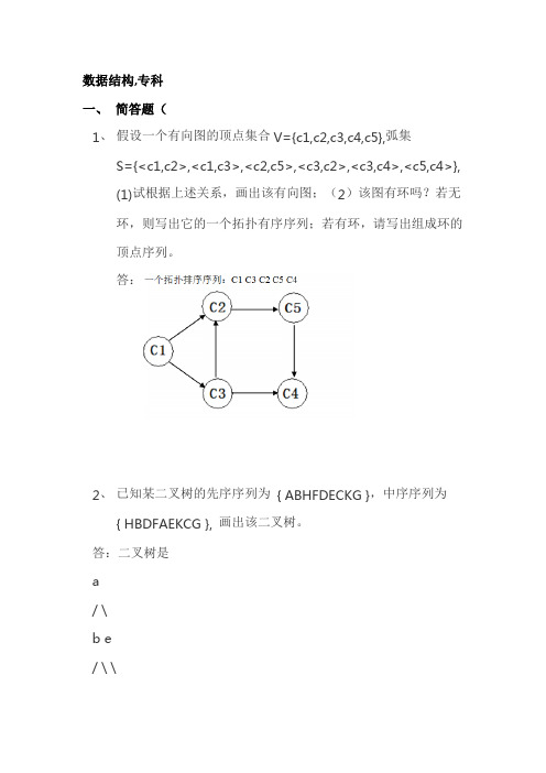 《数据结构》(专科)已完成