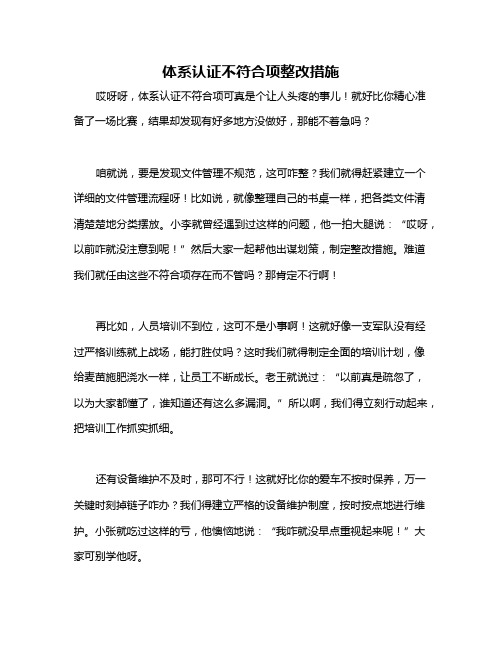 体系认证不符合项整改措施