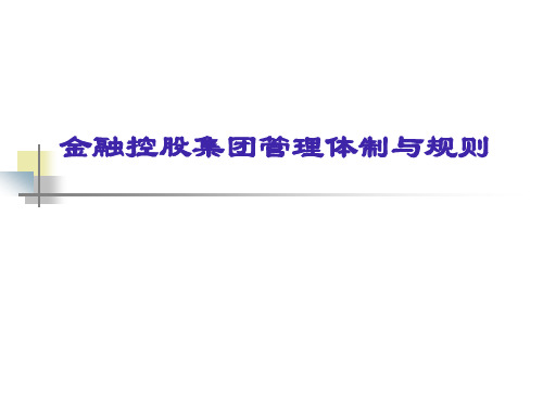 金融控股集团管理体制与规则(培训讲座课件PPT)