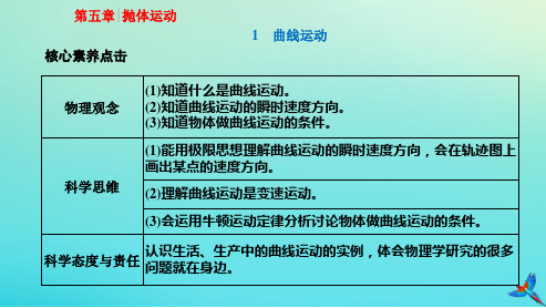 2023新教材高中物理第五章抛体运动1曲线运动课件新人教版必修第二册