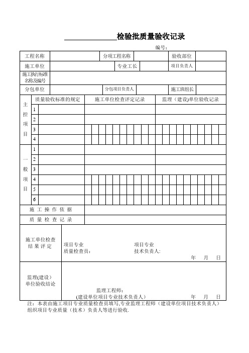 园林绿化检验批质量验收记录表格全套规范【范本模板】