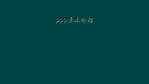 ppp基本介绍