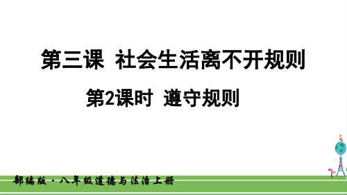 人教部编版八年级道德与法治上册《第三课 社会生活离不开规则-遵守规则》PPT课件