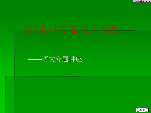 语文语法专题 短语类型