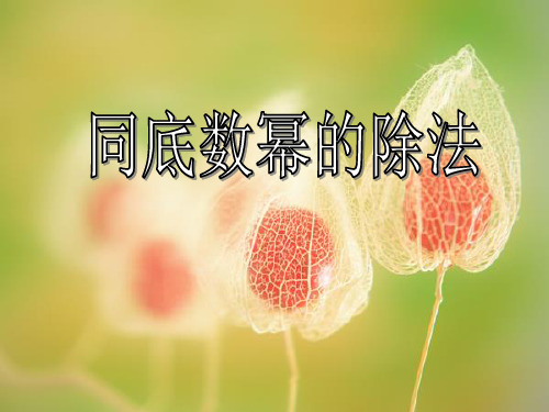 贺益民 幂的运算-同底数幂的除法PPT课件