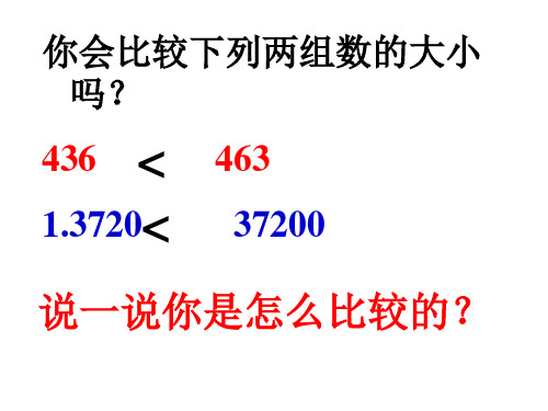 四年级上册数学课件-1.3大数的大小比较北京版(共10张PPT)