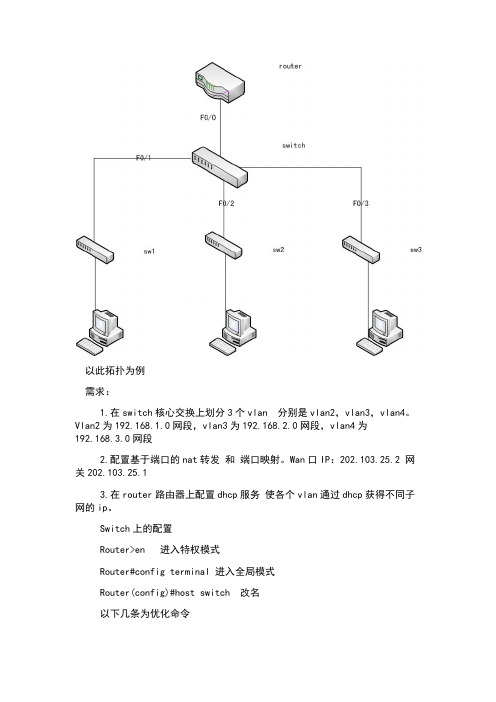 带端口映射的nat,dhcp,vlan配置