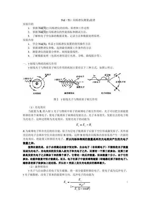 NaI(Tl)闪烁谱仪r能谱