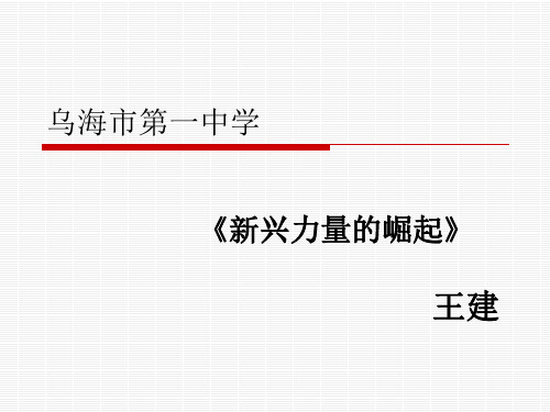 高中历史必修一《专题九当今世界政治格局的多极化趋势二新兴力量的崛起》245 (2)
