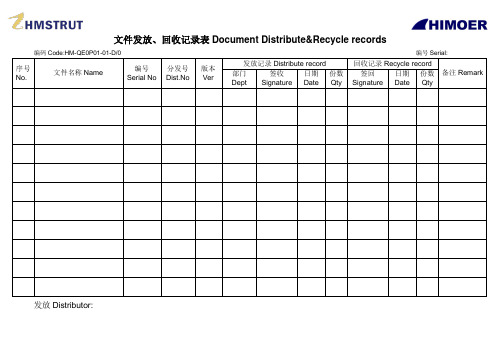 ISO9001表单-英文版