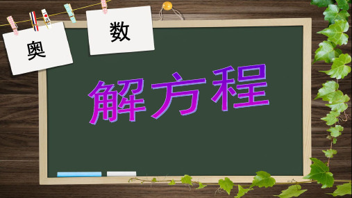 小学奥数——解方程