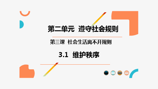 部编版道德与法治八年级上册3.1 维护秩序 课件(共28张PPT)