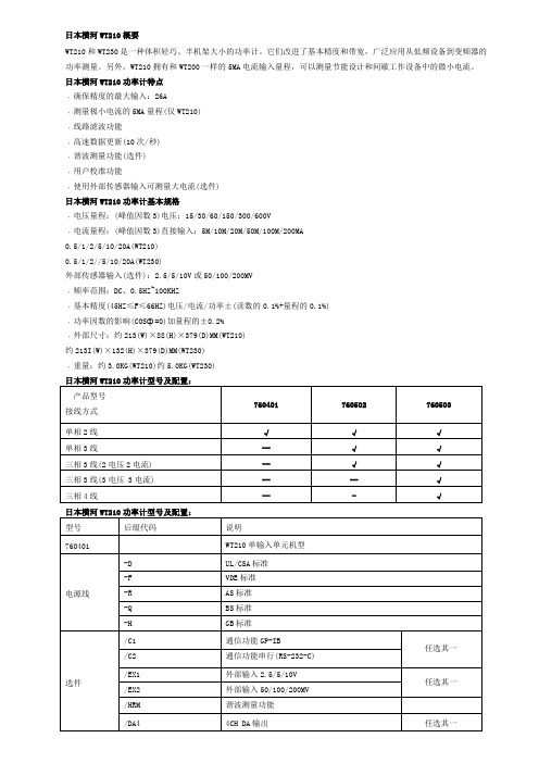 日本横河WT210概要