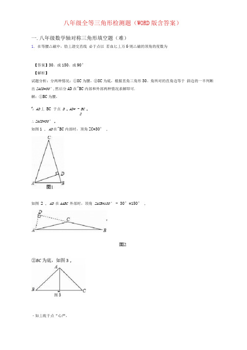 八年级全等三角形检测题(WORD版含答案)