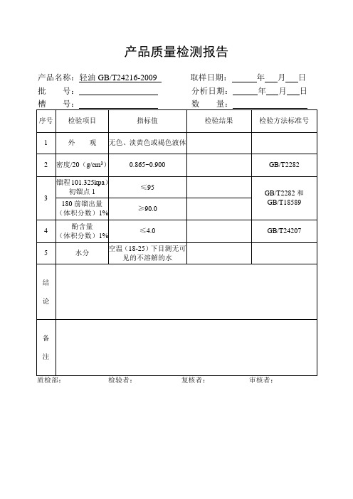 产品质量检测报告