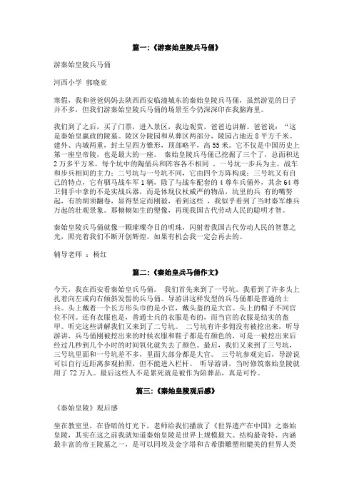 游秦始皇陵记作文