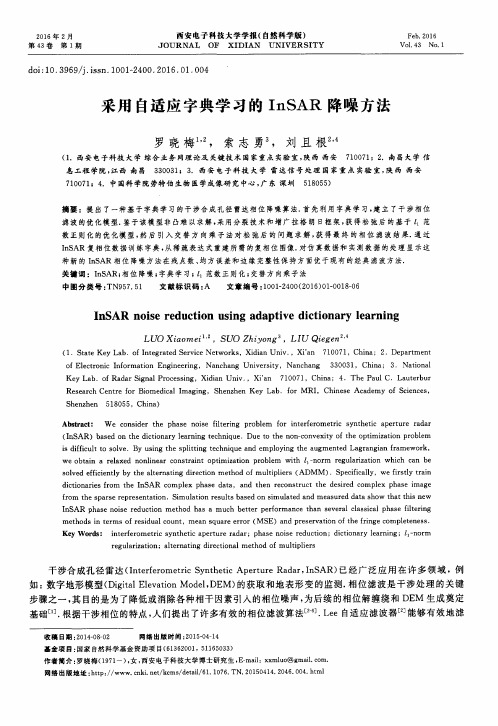 采用自适应字典学习的InSAR降噪方法