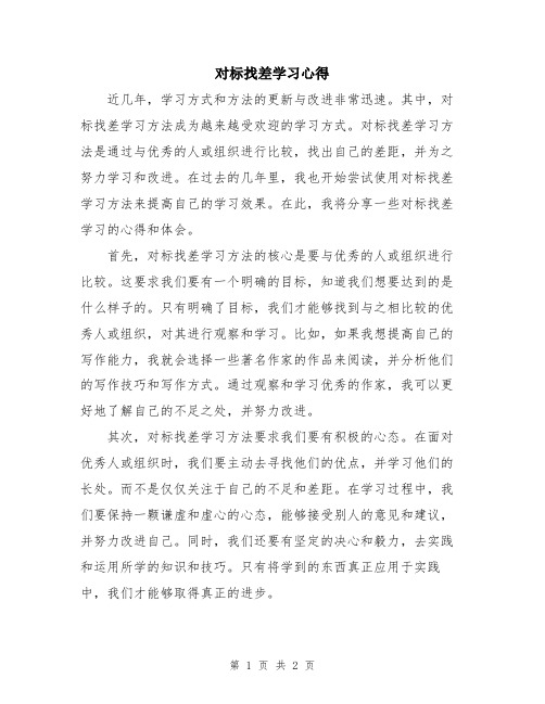 对标找差学习心得