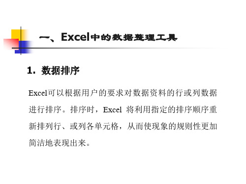 一Excel中的数据整理工具