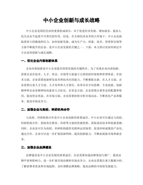 中小企业创新与成长战略