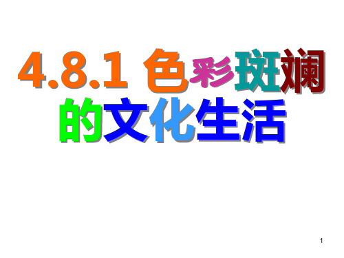 人教版高中政治必修3 4.8.1色彩斑斓的文化生活公开课教学ppt课件