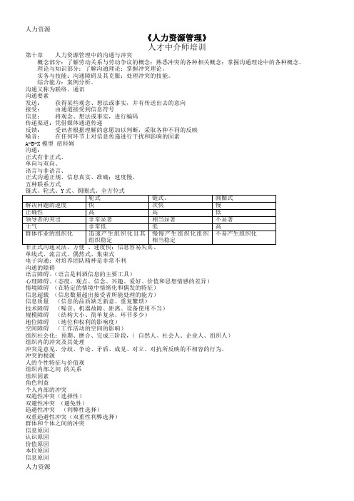 【人力资源】中介师(员人力资源资料人力资源管理10精编版