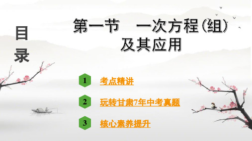 2021年数学中考复习课件第二章  方程(组)与不等式(组)第一节  一次方程(组)及其应用