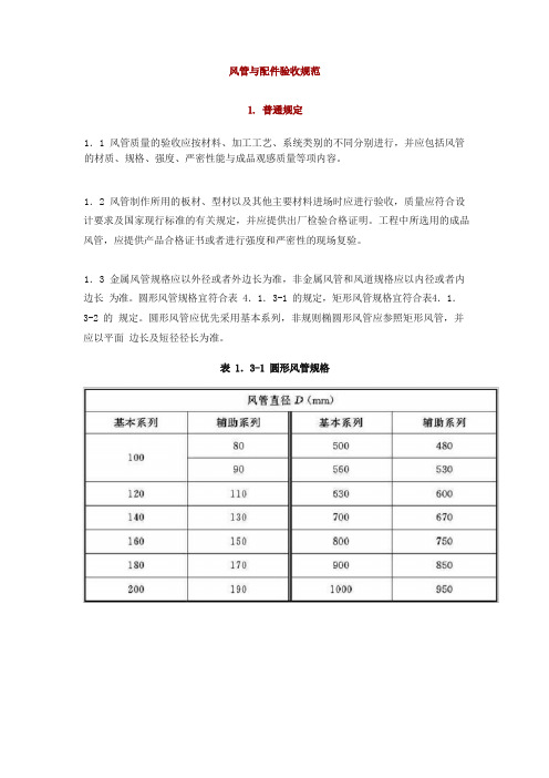 通风空调风管验收规范