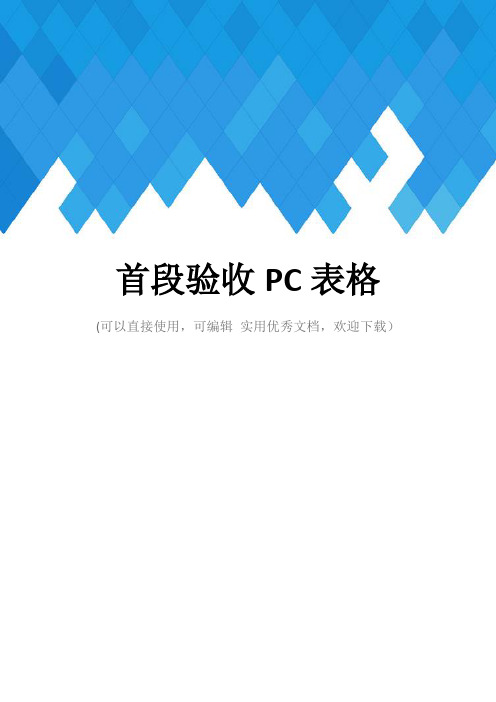 首段验收PC表格完整